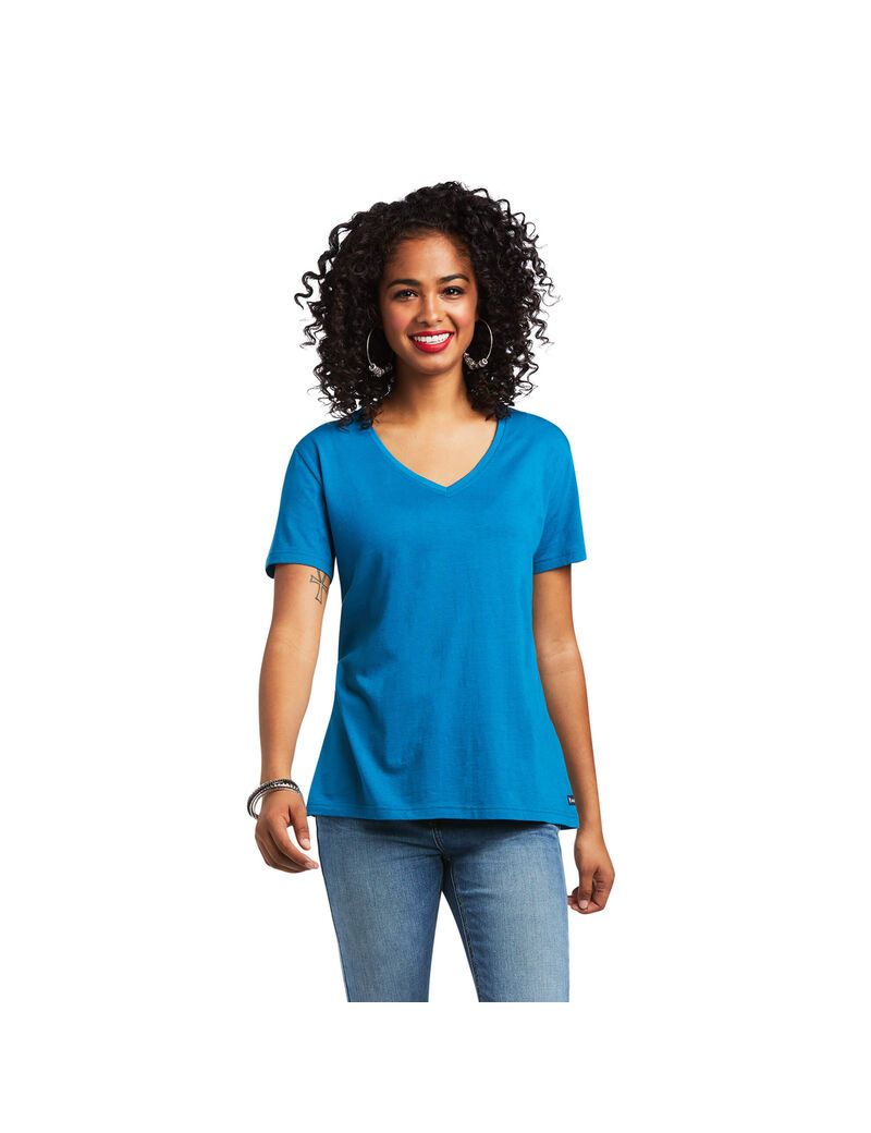 Ariat Element T-Shirt Saxony Blue | GCPWVM-751