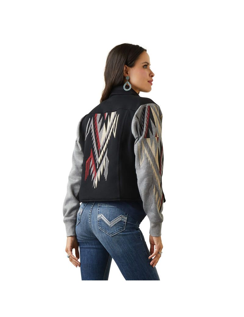 Ariat Embroidered Chimayo Jacket Black/Grey | SPUZLJ-674