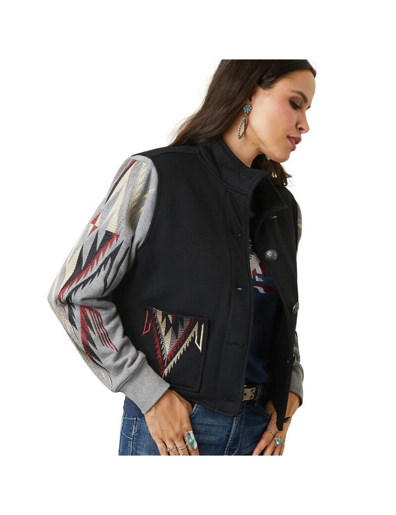 Ariat Embroidered Chimayo Jacket Black/Grey | SPUZLJ-674