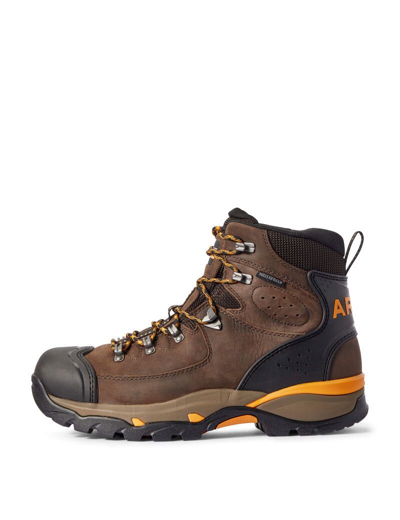 Ariat Endeavor 6' Waterproof Work Boot Chocolate Brown | ADZOIM-506