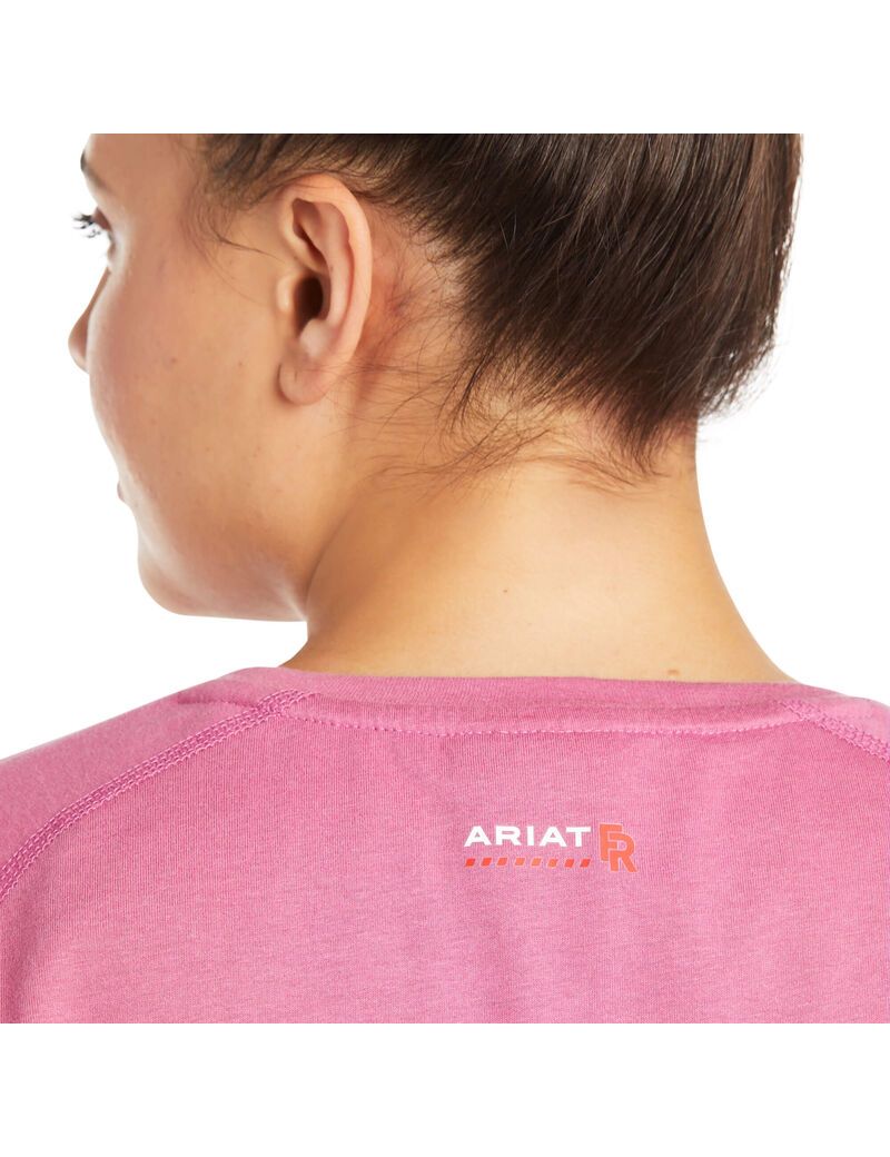 Ariat FR Air Crew T-Shirt Rose Violet | VNBIWE-805