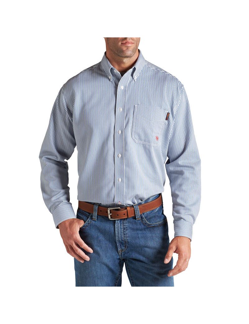 Ariat FR Basic Work Shirt Bold Blue | BWTPDF-932