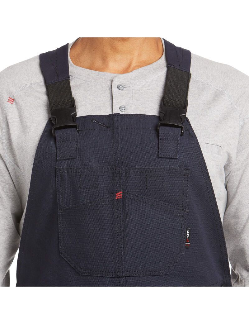 Ariat FR Canvas Unlined Bib Navy | YQEZAX-264