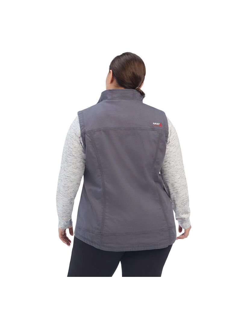 Ariat FR DuraLight Stretch Canvas Vest Iron Grey | DGSXBW-401