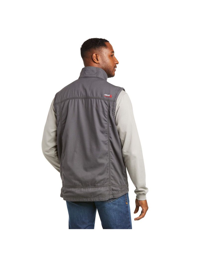 Ariat FR DuraLight Stretch Canvas Vest Iron Gray | MWGIXL-270