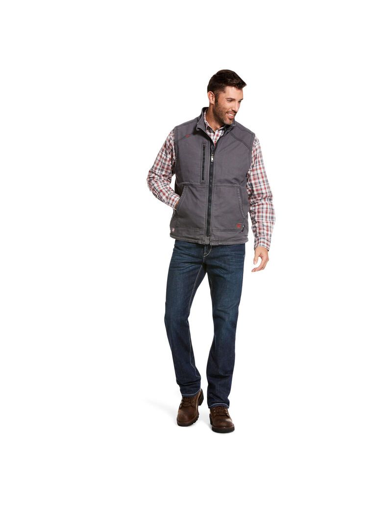 Ariat FR DuraLight Stretch Canvas Vest Iron Gray | MWGIXL-270