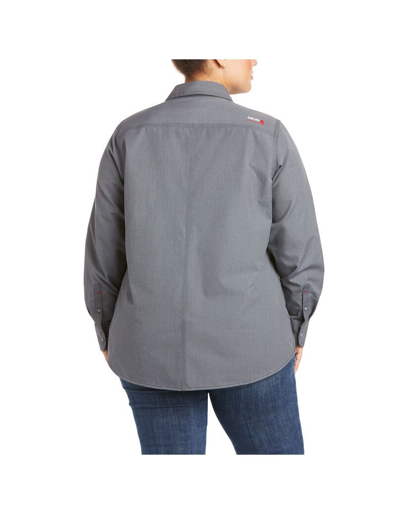 Ariat FR Featherlight Work Shirt Gunmetal | CJETAS-075