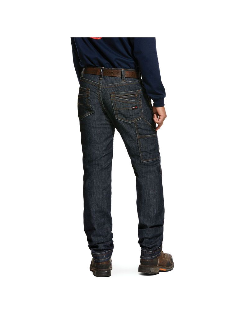 Ariat FR M4 Relaxed Stretch Duralight Workhorse Stackable Straight Leg Jean Dark Wash/Rinse | GATLJM-392