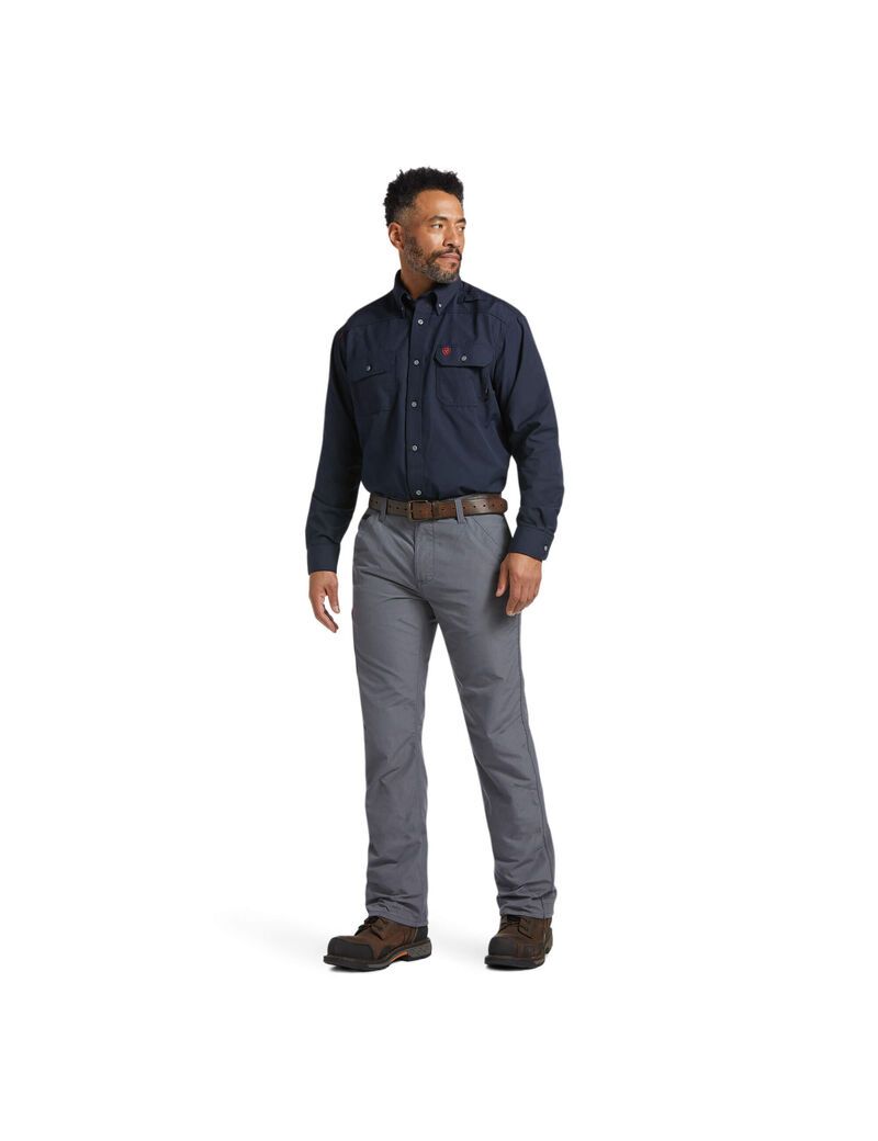 Ariat FR M5 Straight DuraLight Ripstop Stackable Straight Leg Pant Grey | FQAOZH-103