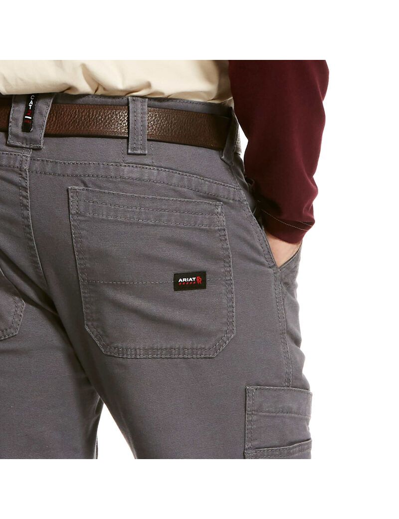 Ariat FR M5 Straight Stretch DuraLight Canvas Stackable Straight Leg Pant Iron Gray | LPXDTF-974