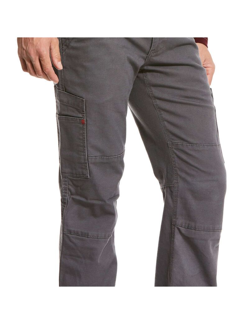 Ariat FR M5 Straight Stretch DuraLight Canvas Stackable Straight Leg Pant Iron Gray | LPXDTF-974