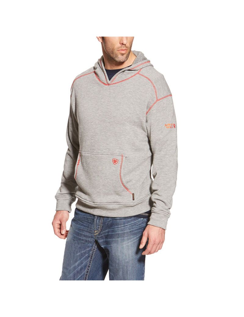 Ariat FR Polartec Hoodie Heather Gray | NEVDAW-412