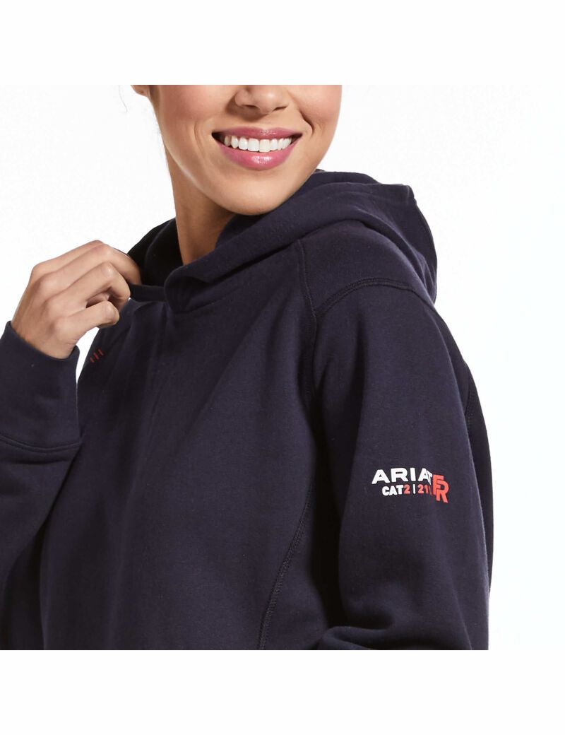 Ariat FR Rev Pullover Hoodie Navy | YJXNBI-312