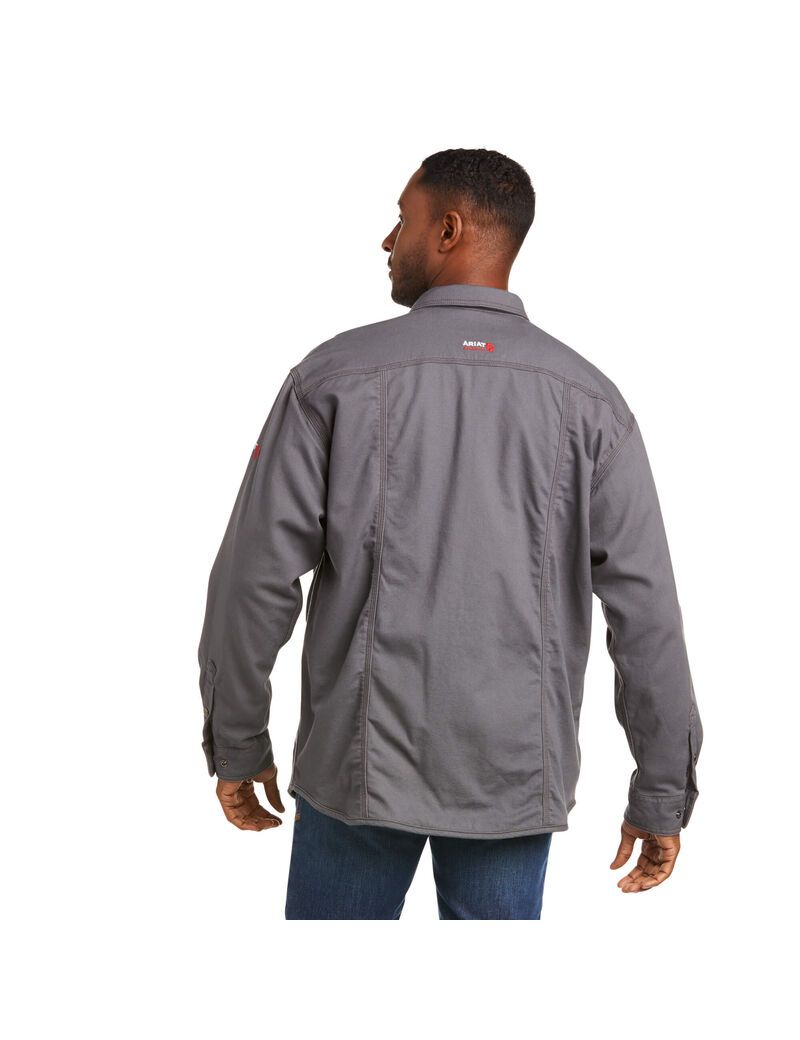 Ariat FR Rig Shirt Jacket Iron Gray | TGCHSJ-194