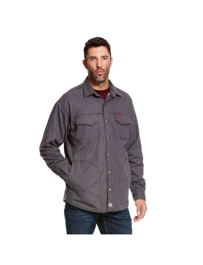 Ariat FR Rig Shirt Jacket Iron Gray | TGCHSJ-194