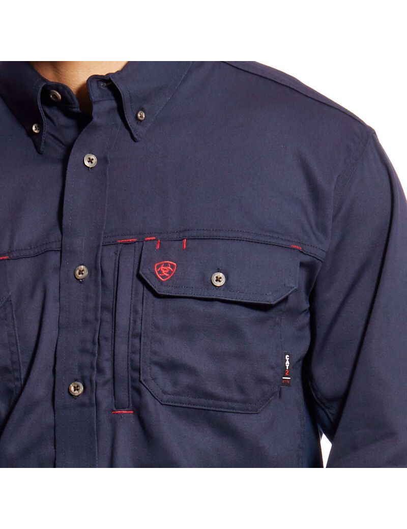 Ariat FR Solid Vent Work Shirt Navy | LTGHSB-975