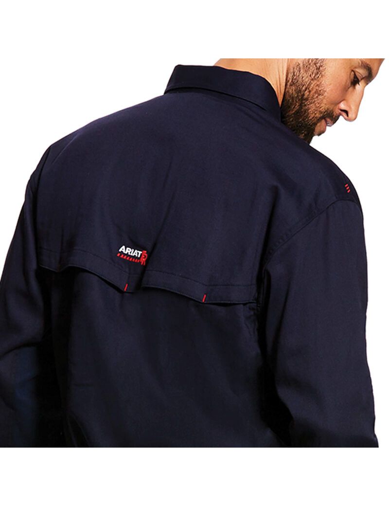 Ariat FR Solid Vent Work Shirt Navy | LTGHSB-975