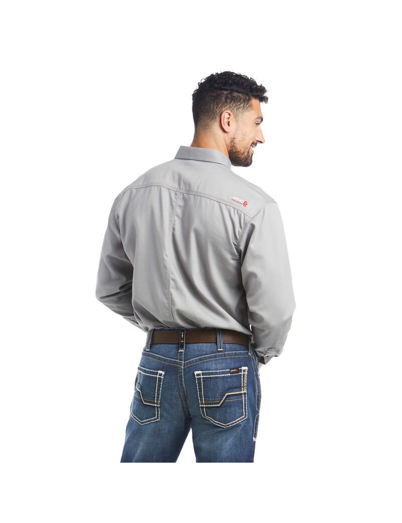 Ariat FR Solid Work Shirt Silver Fox | WHYQCT-037