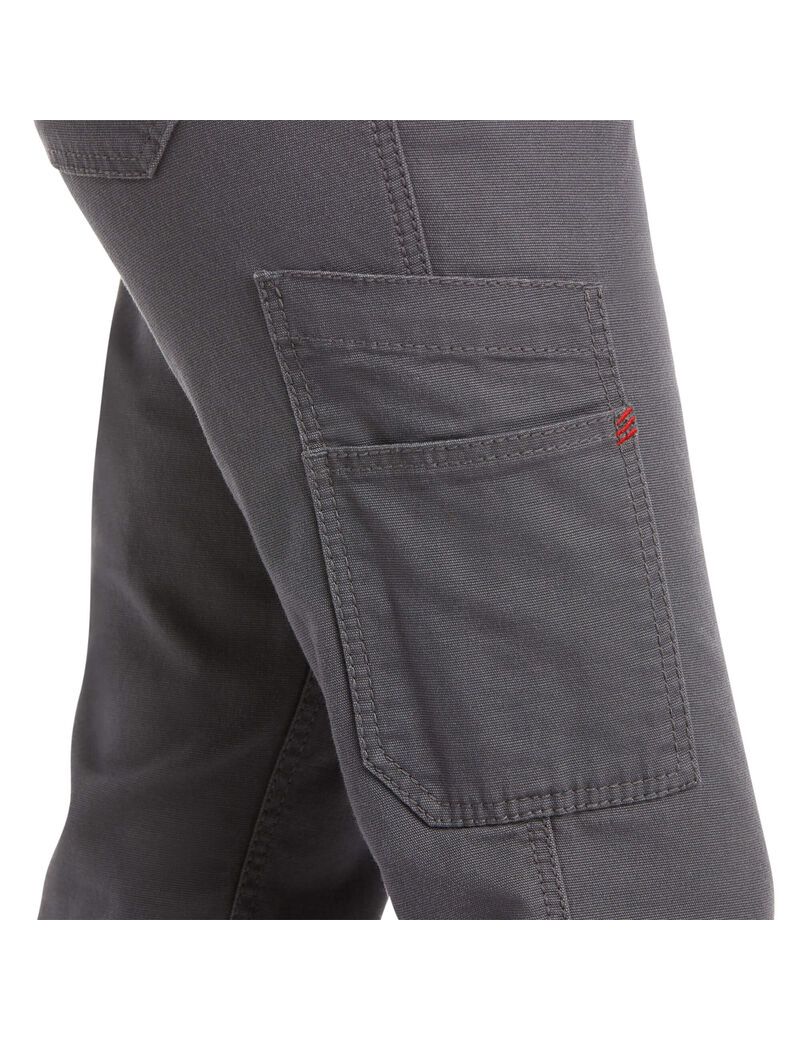 Ariat FR Stretch DuraLight Canvas Stackable Straight Leg Pant Iron Grey | GPEFTM-147