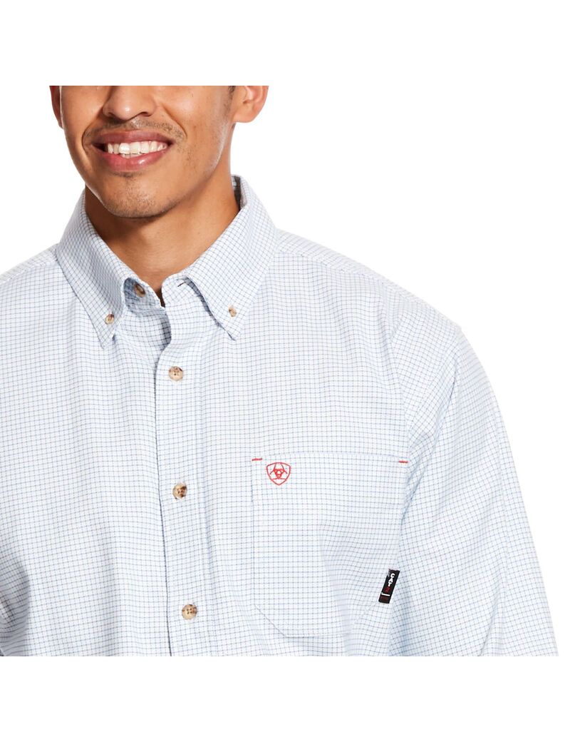 Ariat FR Twill DuraStretch Work Shirt White Multi | ECTBLO-460