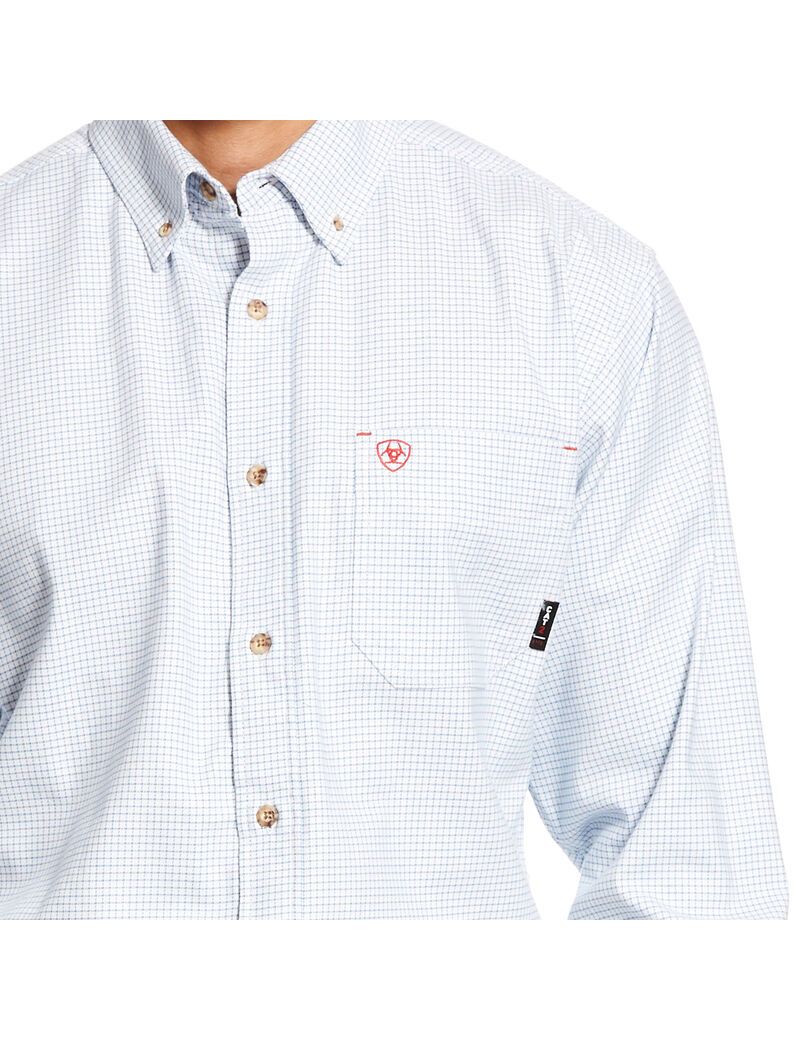 Ariat FR Twill DuraStretch Work Shirt White Multi | ECTBLO-460