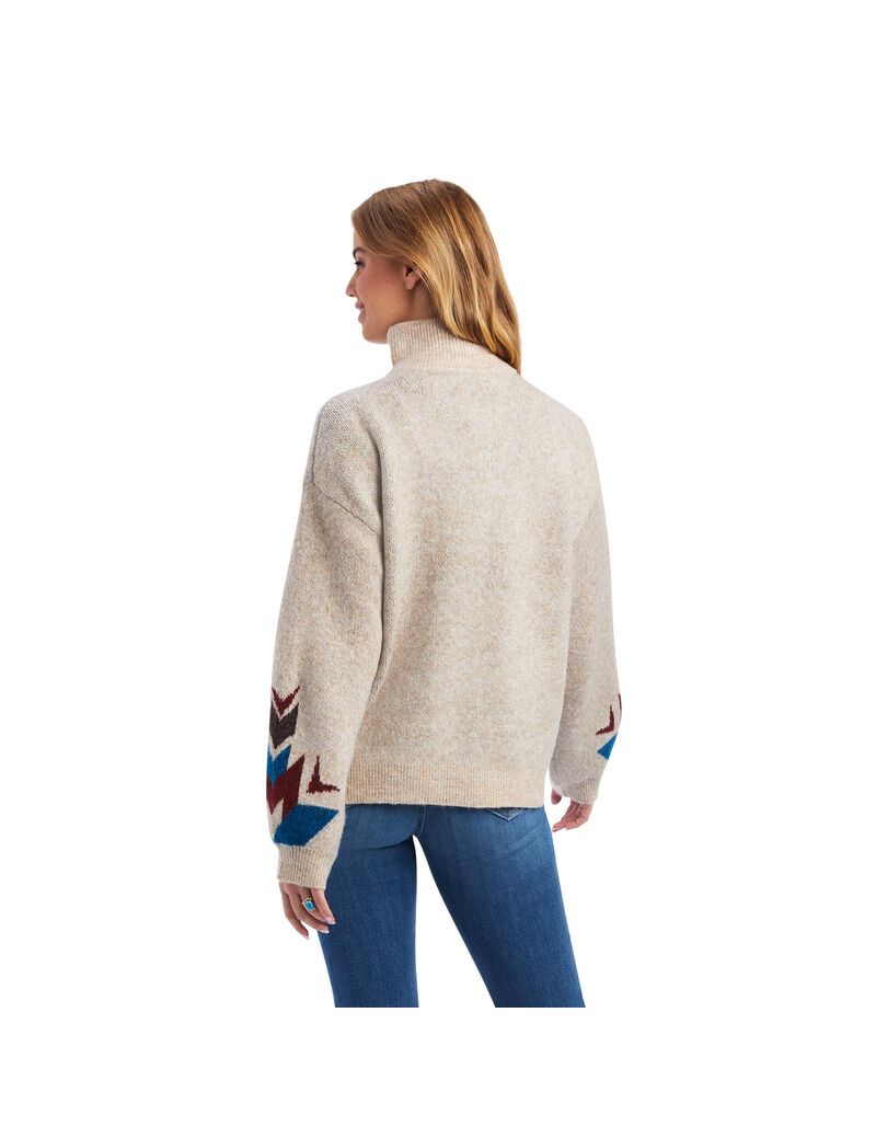 Ariat Fire Canyon Sweater Oatmeal Heather | RXBVTA-416