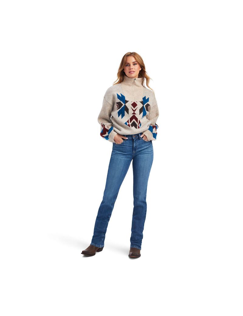 Ariat Fire Canyon Sweater Oatmeal Heather | RXBVTA-416