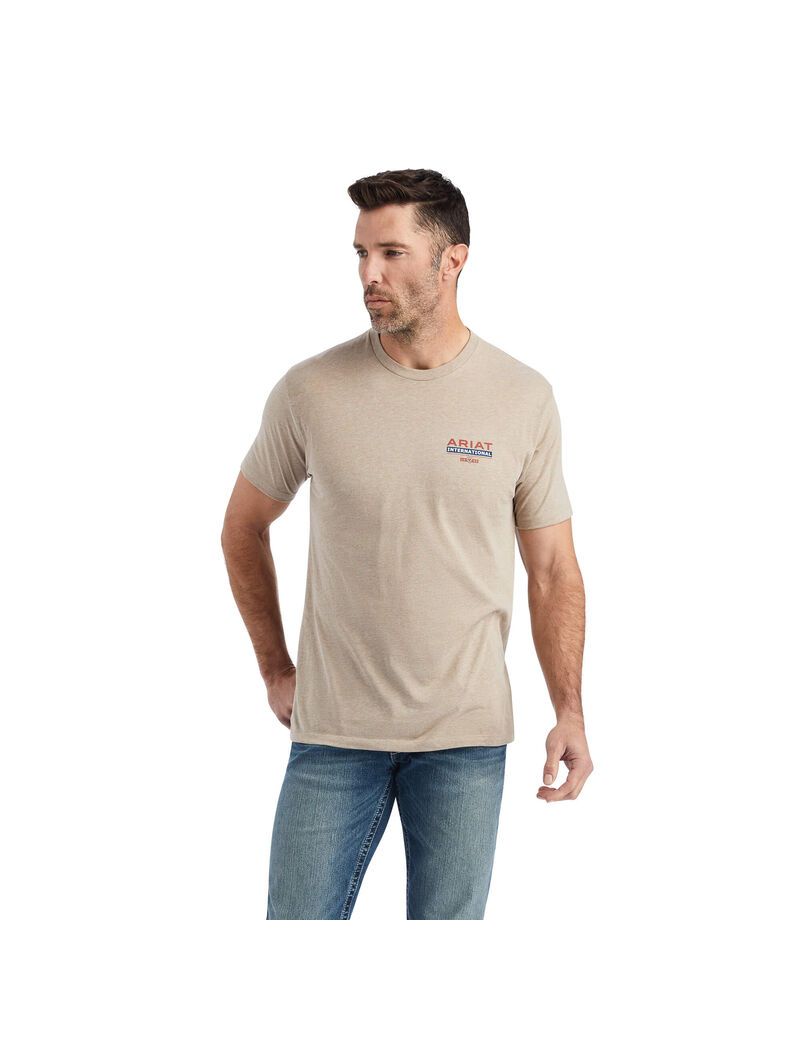 Ariat Flag Flow T-Shirt Oatmeal Heather | IMRUWS-512