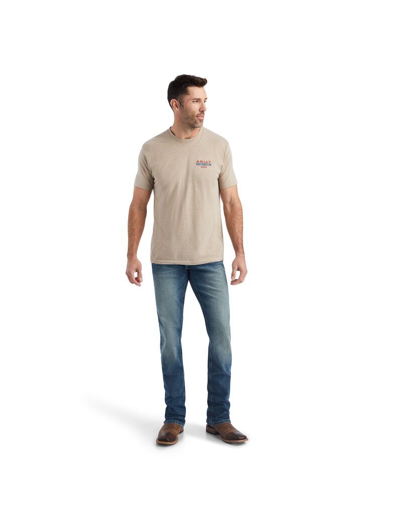 Ariat Flag Flow T-Shirt Oatmeal Heather | IMRUWS-512