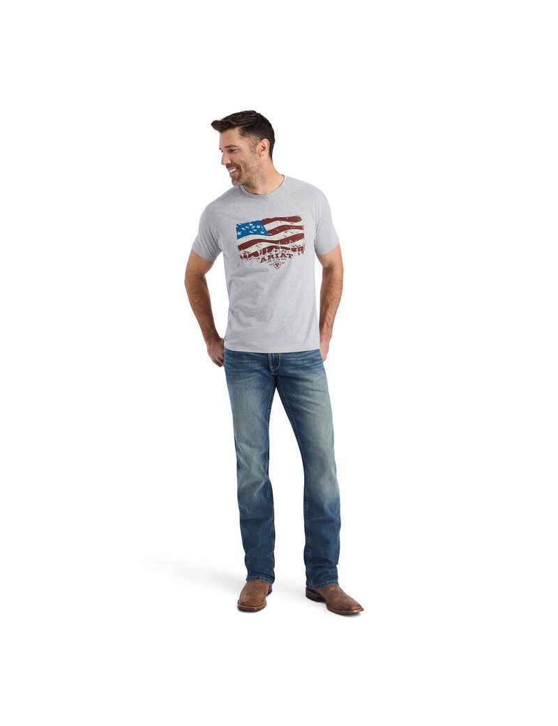 Ariat Flagscape T-Shirt Athletic Heather | BFOIVP-136