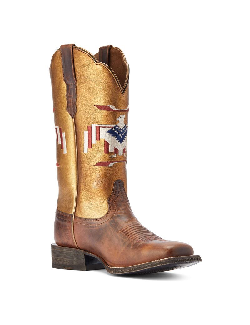 Ariat Frontier Thunderbird Chimayo Western Boot Fiery Tan | ISTBAL-401