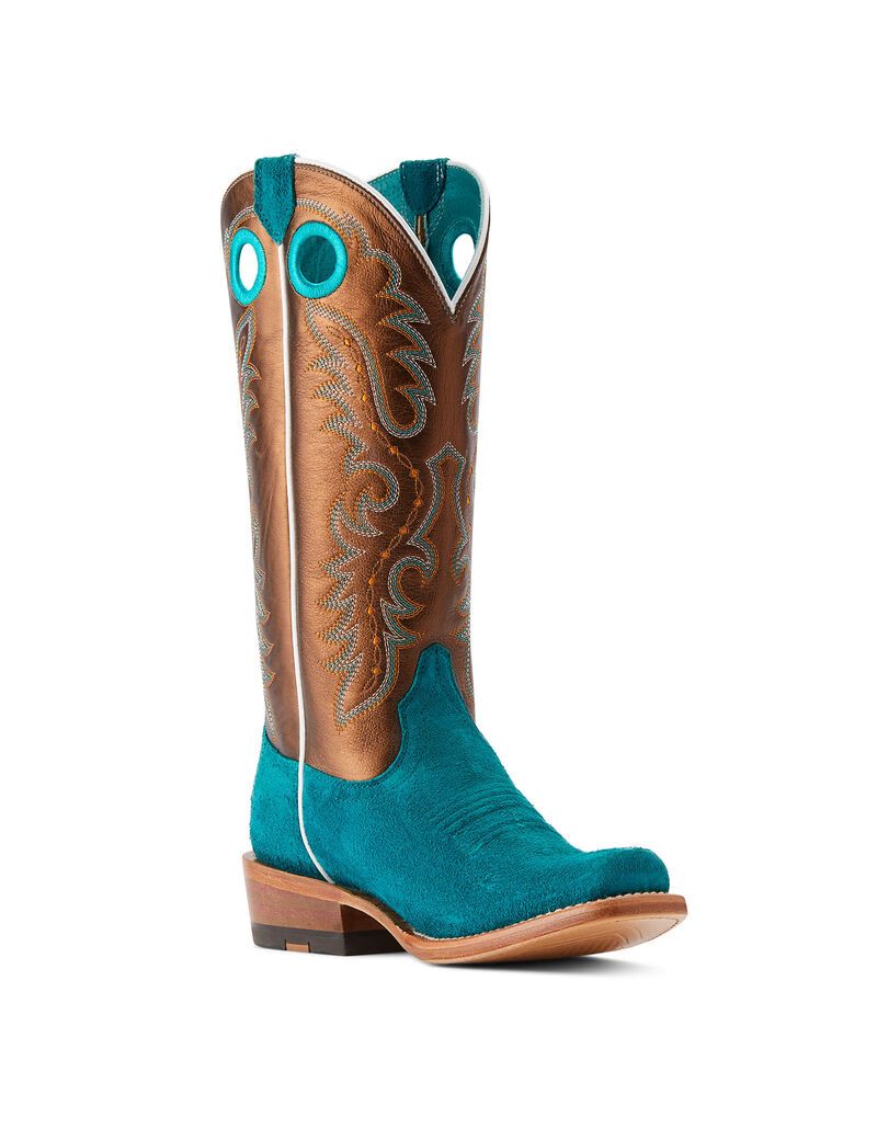 Ariat Futurity Boon Western Boot Ancient Turq Roughout | LVHIQJ-981