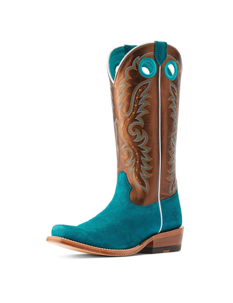 Ariat Futurity Boon Western Boot Ancient Turq Roughout | LVHIQJ-981