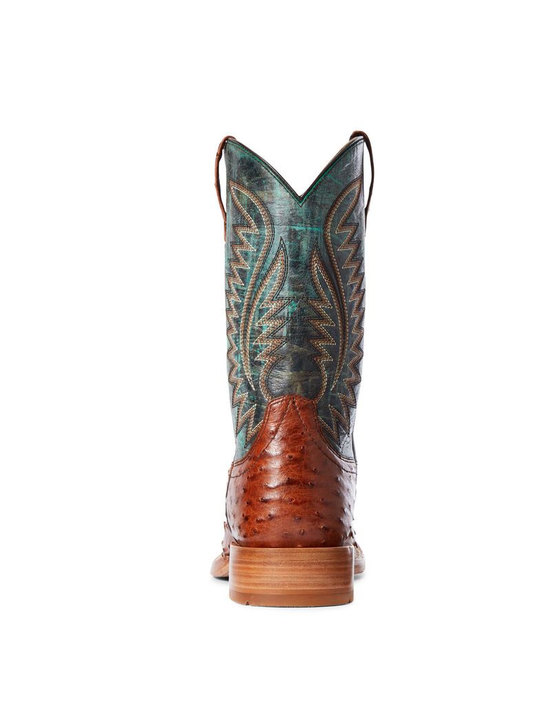 Ariat Gallup Western Boot Brandy Full Quill Ostrich | MVZSQE-750