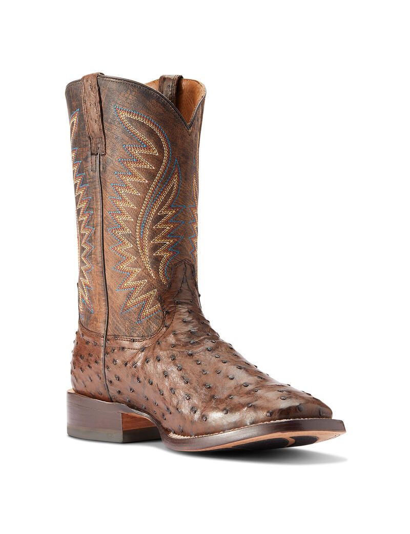 Ariat Gallup Western Boot Mocha Full Quill Ostrich | HGFDMZ-906