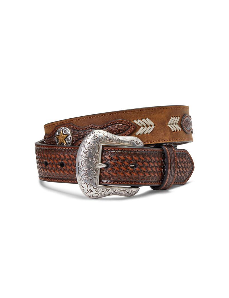 Ariat Gold Star Medallion Belt Tan | HNIPUL-198