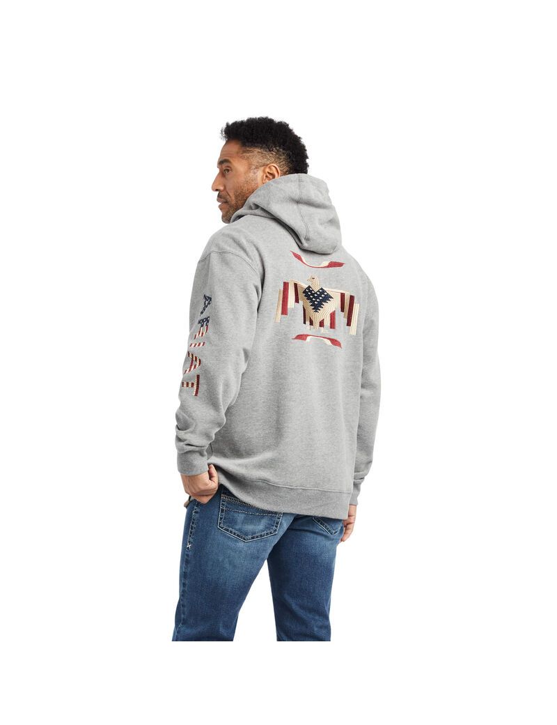 Ariat Graphic Chimayo Hoodie Heather Gray | UOFMXW-197