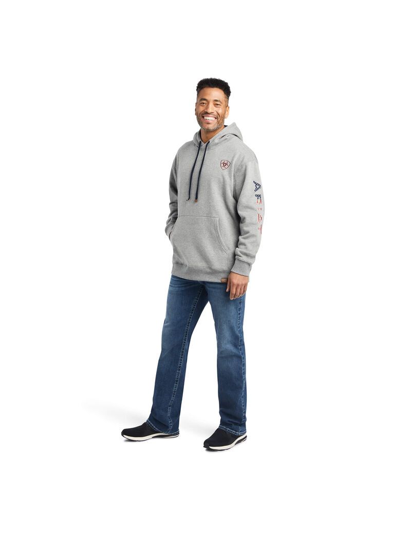 Ariat Graphic Chimayo Hoodie Heather Gray | UOFMXW-197