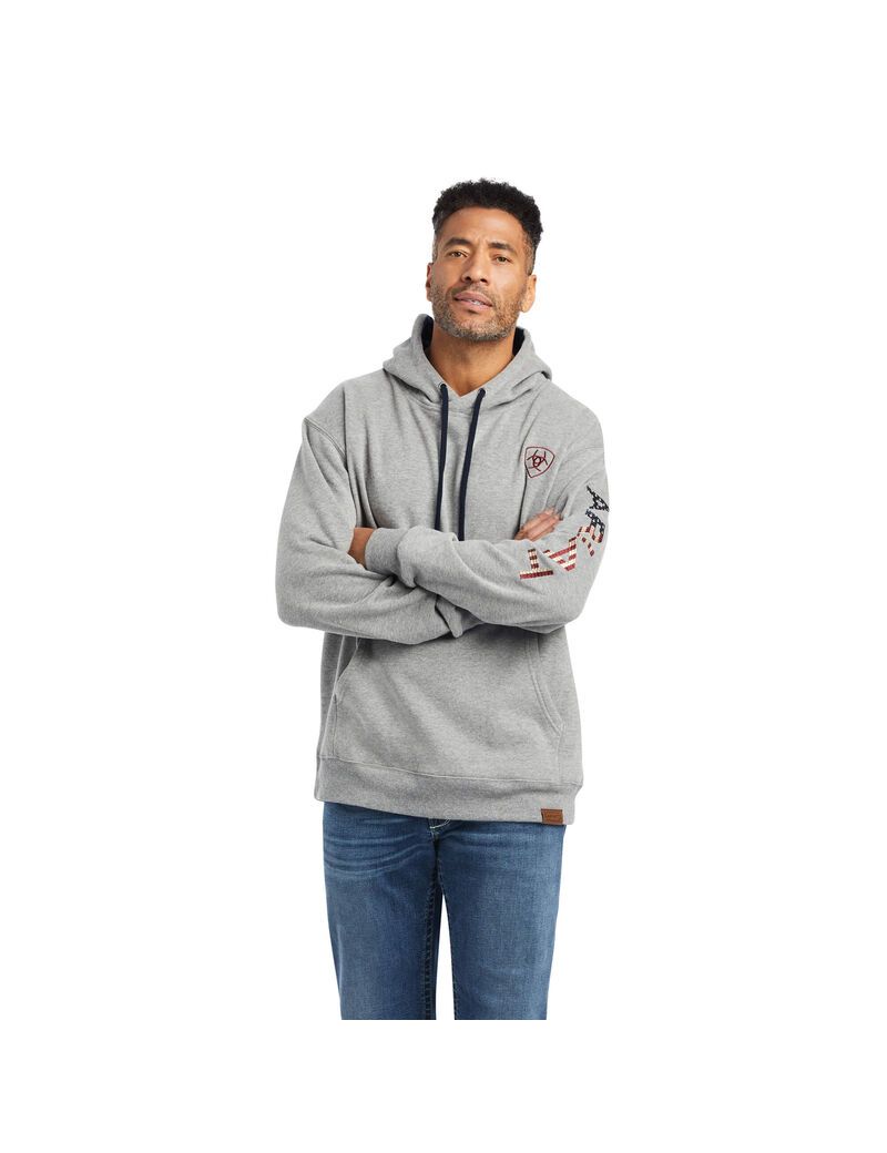 Ariat Graphic Chimayo Hoodie Heather Gray | UOFMXW-197