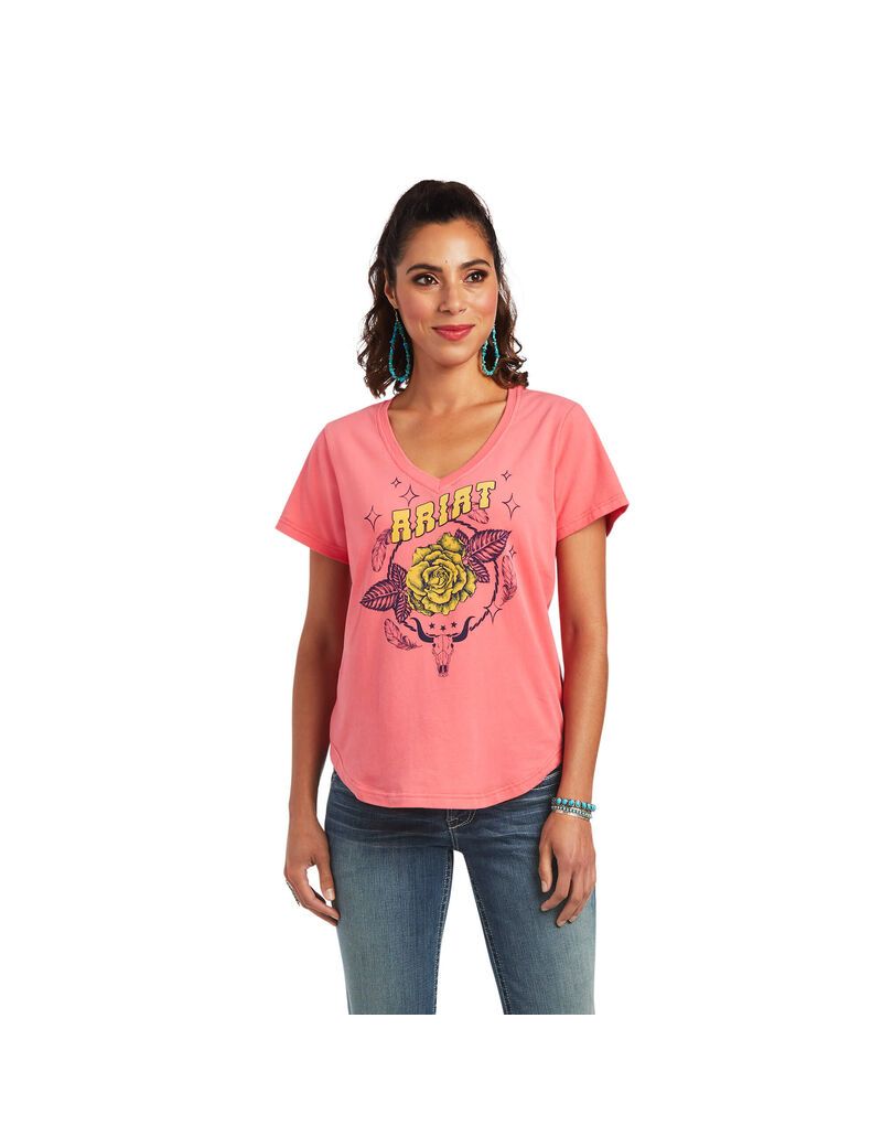 Ariat Green Machine Tee Coral Paradise | YGFPDB-517