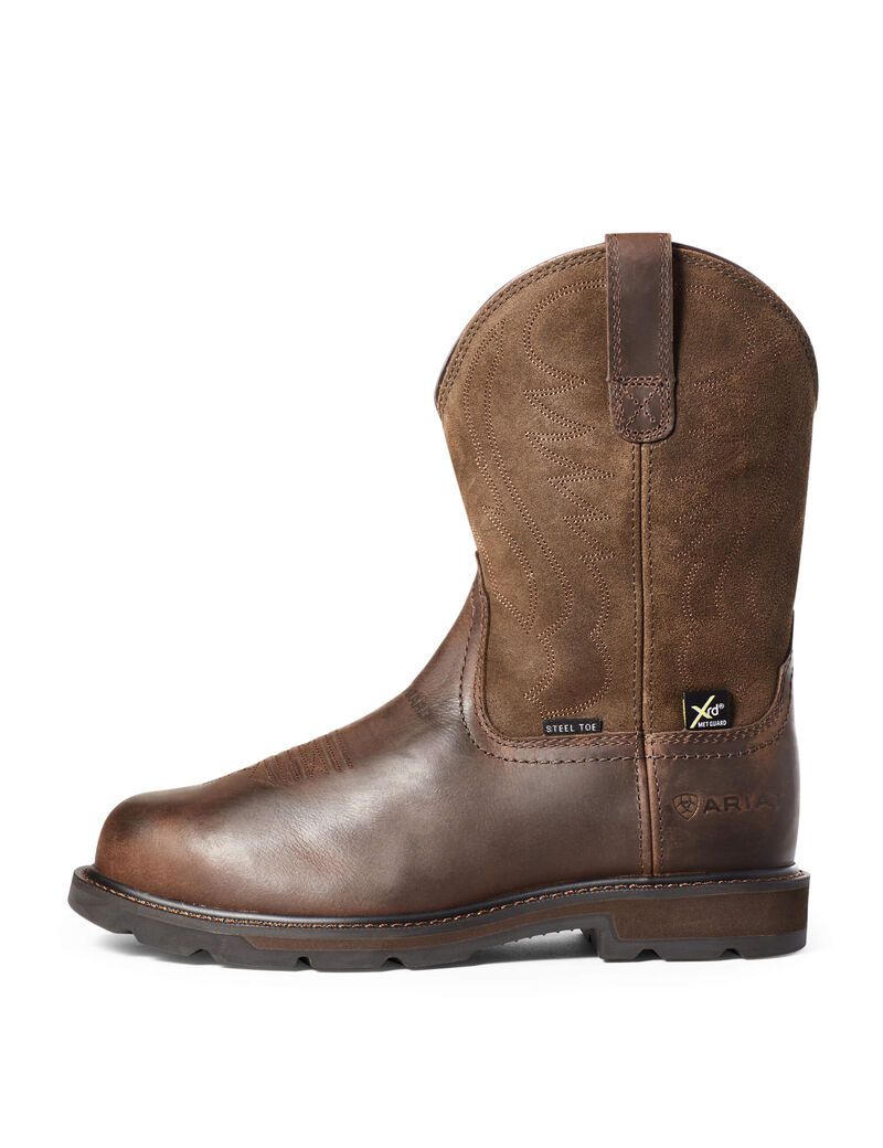 Ariat Groundbreaker MetGuard Steel Toe Work Boot Brown | JMSHBA-064