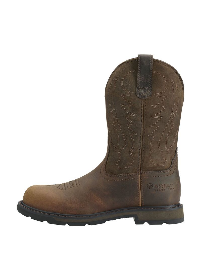 Ariat Groundbreaker Steel Toe Work Boot Brown | KVDBUP-073