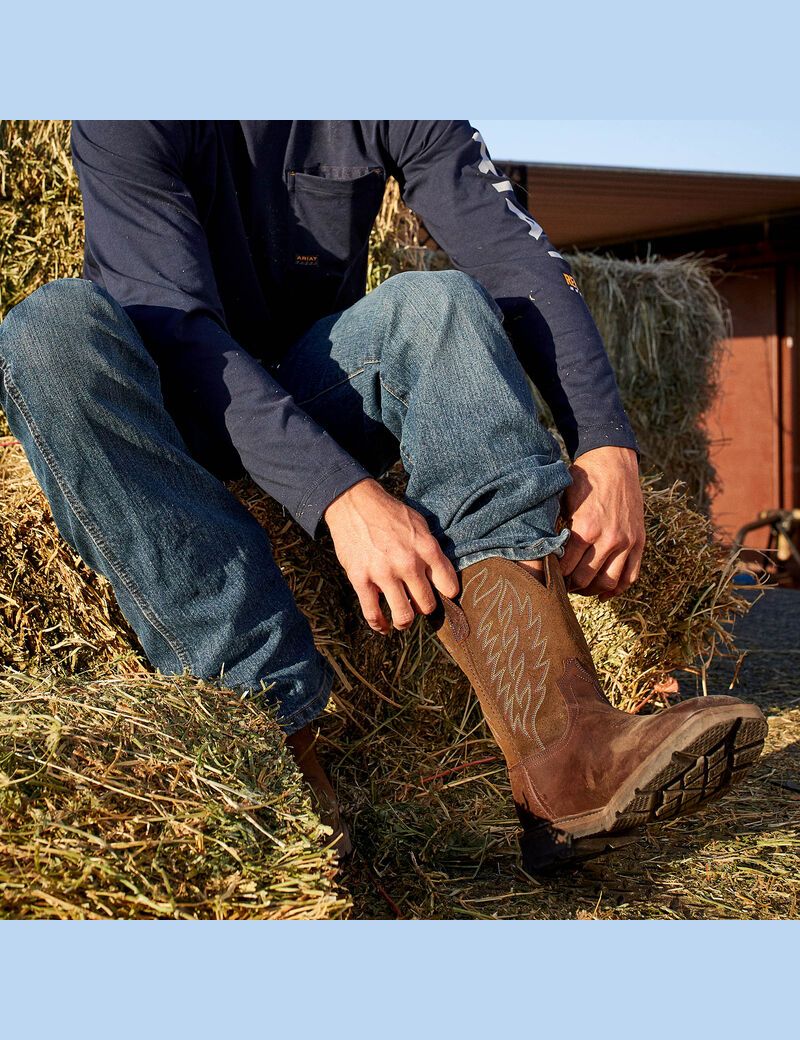 Ariat Groundbreaker Work Boot Brown | BXSHGZ-256