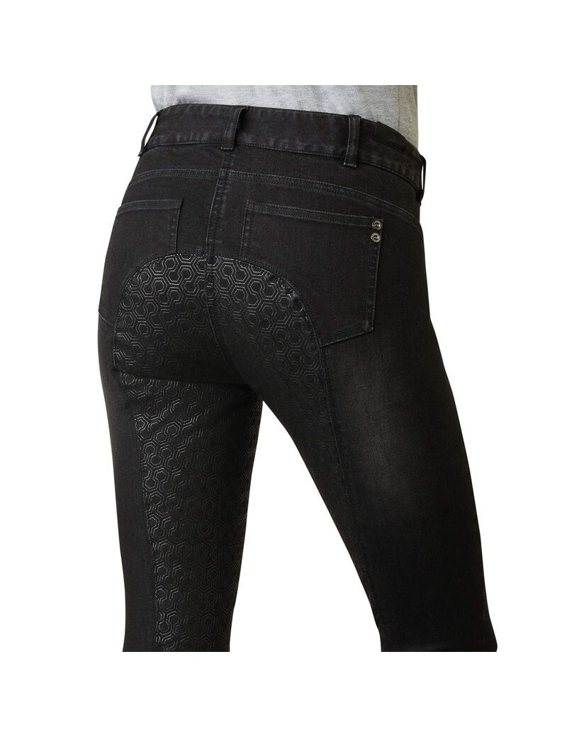 Ariat Halo B Denim Full Seat Breech Black Rinse | ADIXJO-813