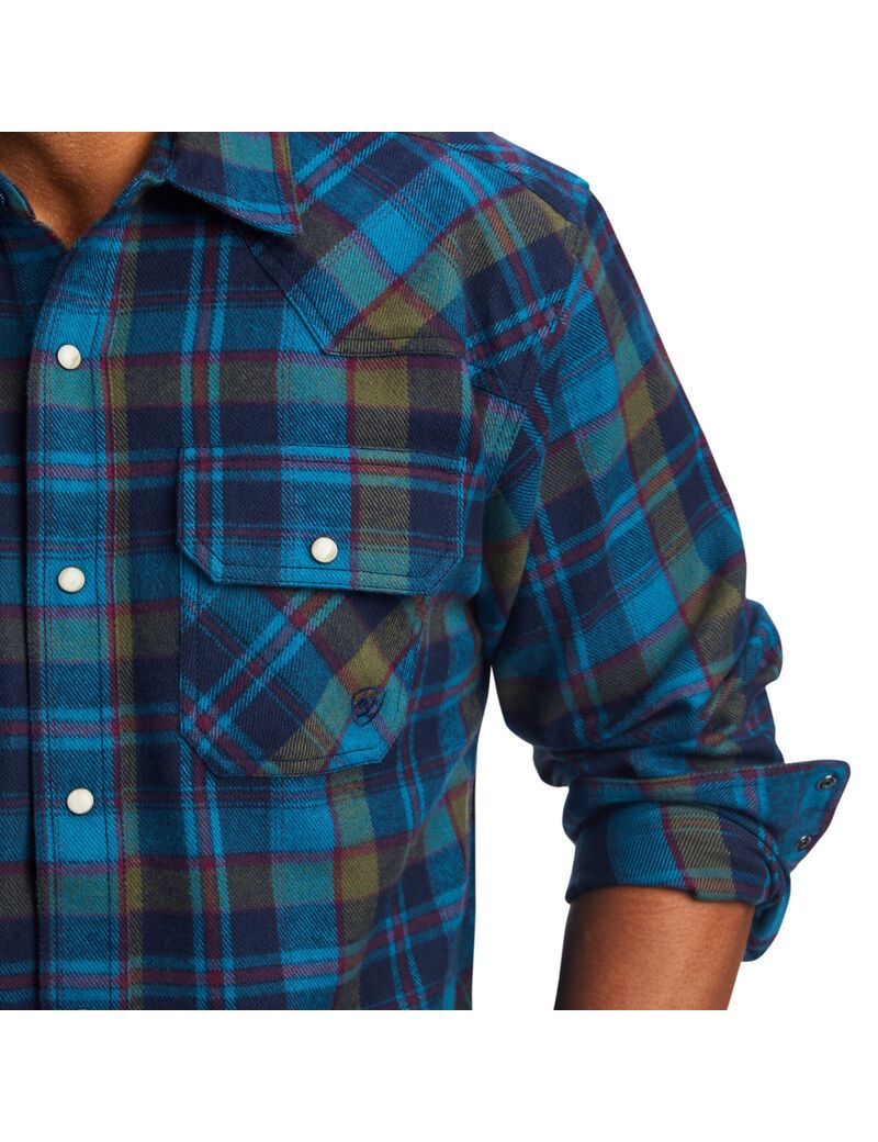 Ariat Halstead Retro Fit Shirt Sylvan Teal | HDTRZP-356