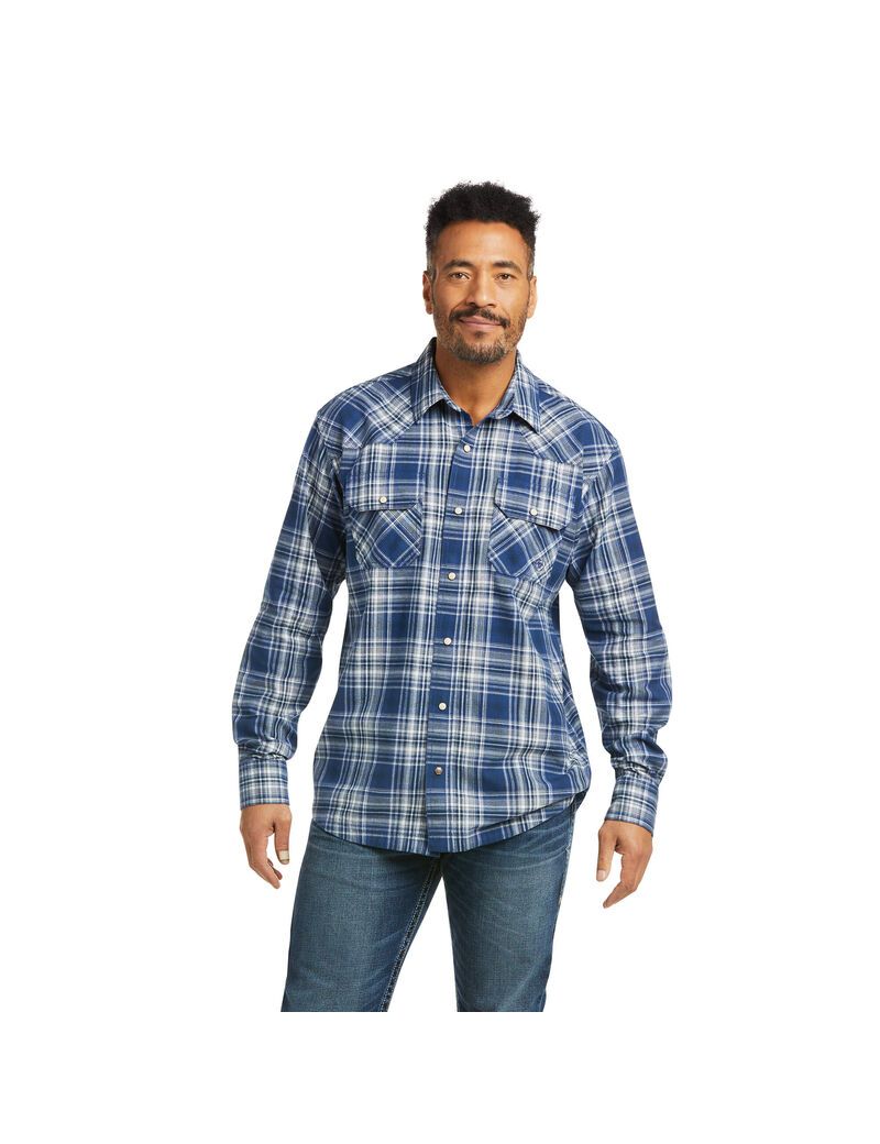 Ariat Hempstead Retro Fit Shirt Indigo | YLHIMT-724