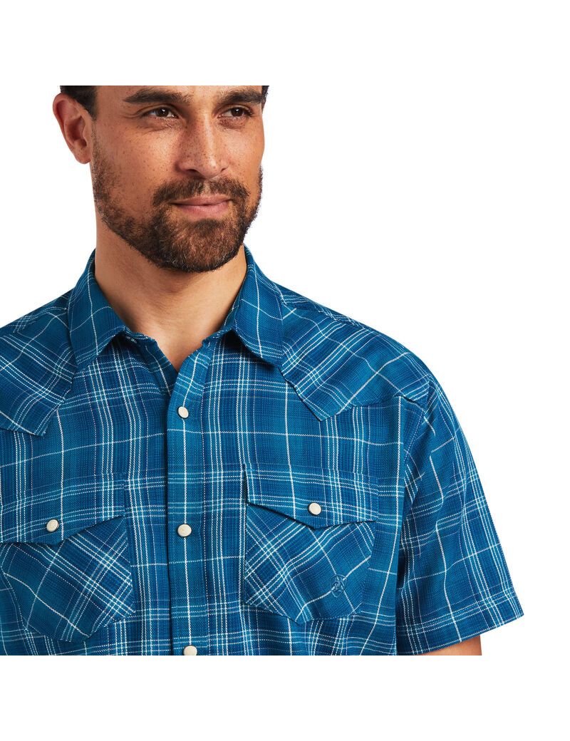 Ariat Holt Retro Fit Shirt Sylvan Teal | FEHNWT-205