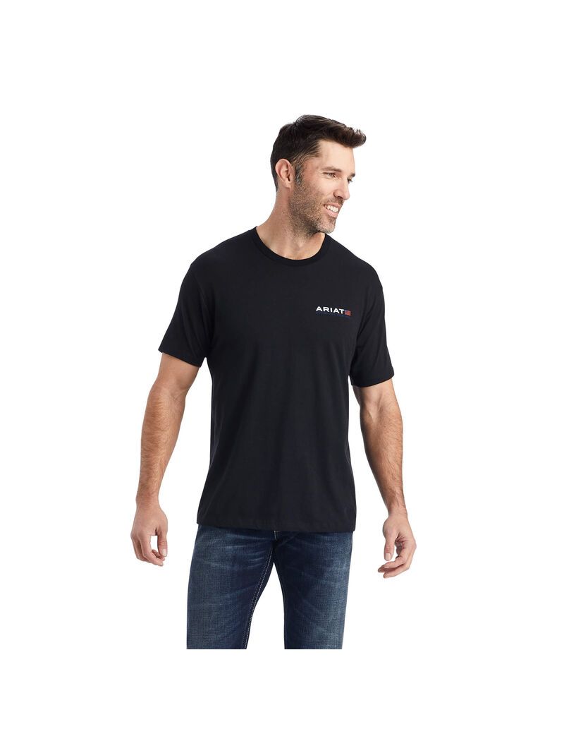 Ariat Horizontal T-Shirt Black | YQBZED-598