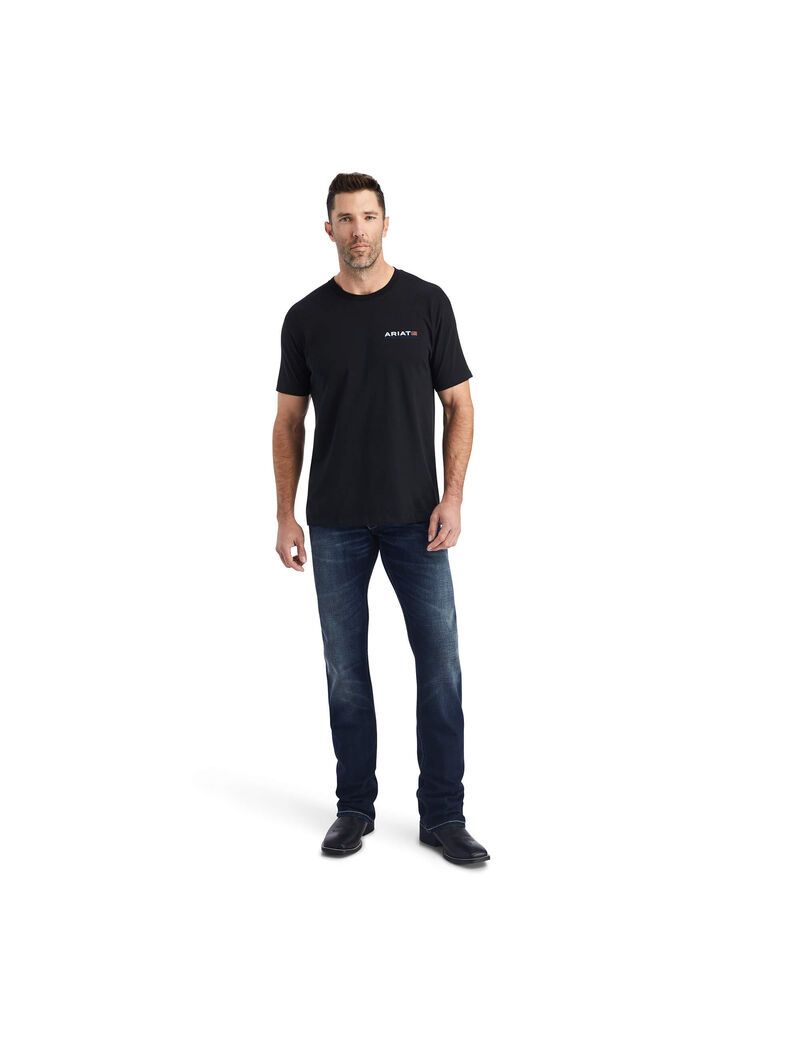 Ariat Horizontal T-Shirt Black | YQBZED-598