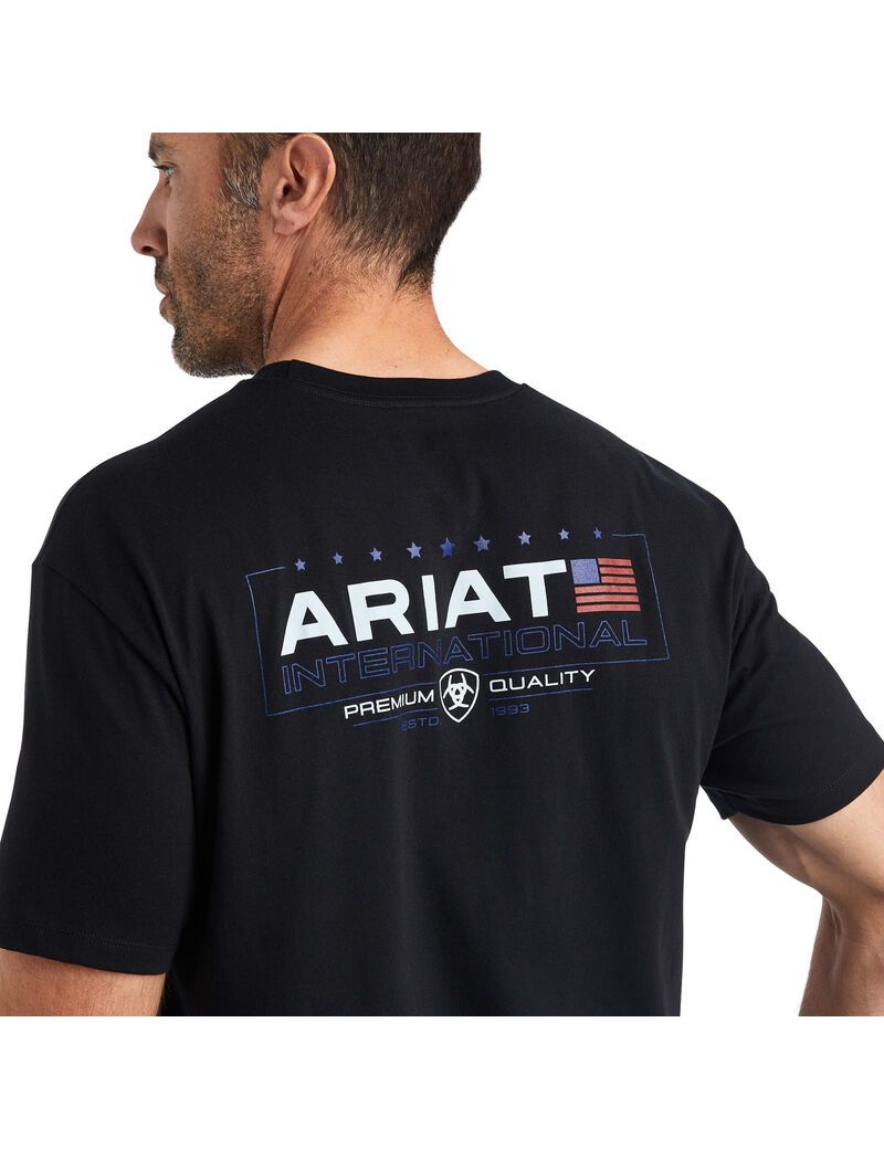 Ariat Horizontal T-Shirt Black | YQBZED-598